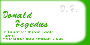 donald hegedus business card